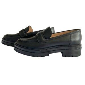 GIANVITO ROSSI WOMEN'S  BLACK CHUNKY LEATHER LOAFERS - 11,5